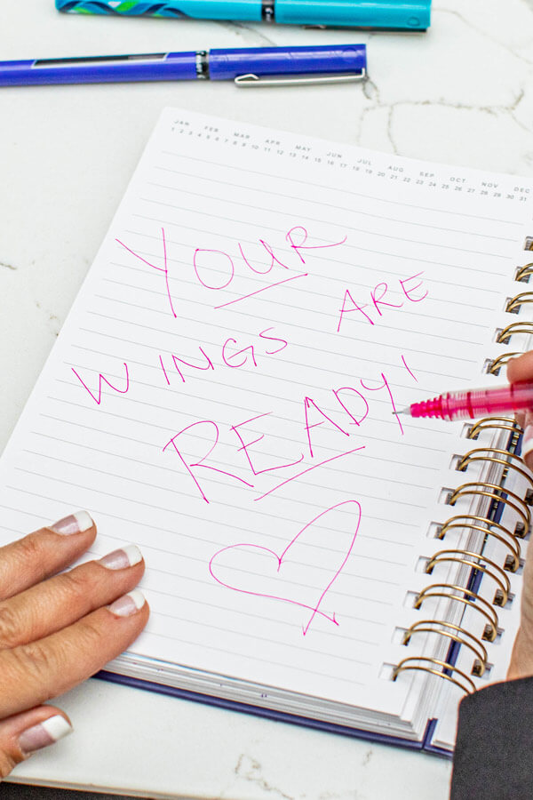 Notebook reading Your Wings are Ready